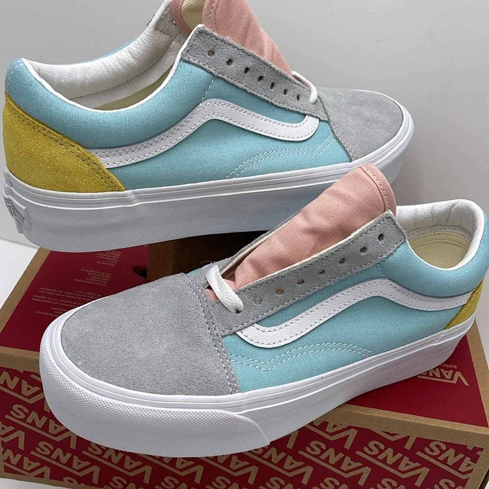 Vans WMNS Old Skool Platform (Color Block) Pastel/True VN0A5KRG80J Platforms